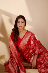 Buy Festive Bandhani Style Dola Silk Saree Kcpc Image
