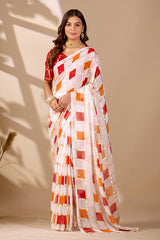 Buy New Designer Faag Style Saree for Festive Wear KcPc Image 