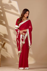 Buy New Stylish Georgette Saree with Rich Gota Border Work KcPc