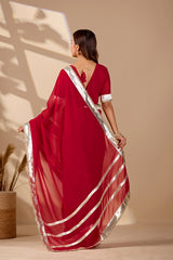 Buy New Stylish Georgette Saree with Rich Gota Border Work KcPc