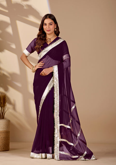 Buy New Premium Classic Designer Saree with Gota Detailing KcPc