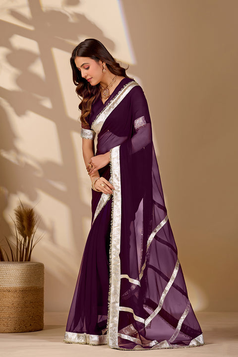 Buy New Premium Classic Designer Saree with Gota Detailing KcPc