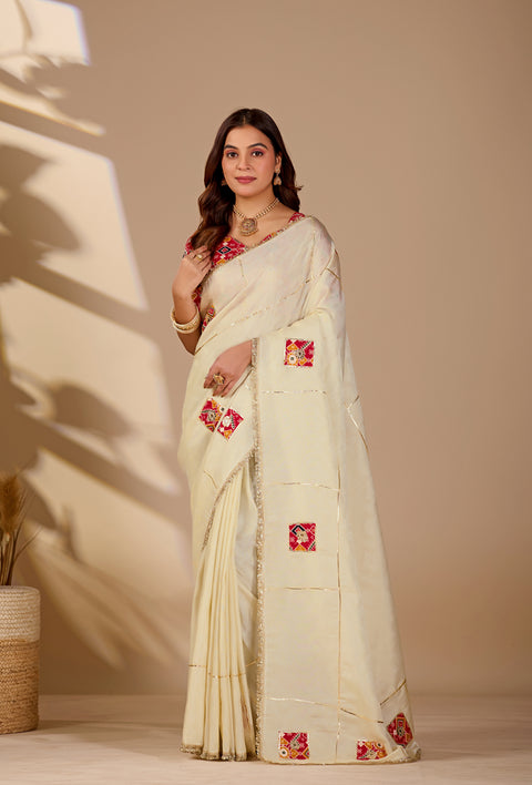 KcPc Royal Look Tissue Silk Saree with Gota Patti Work  GAN