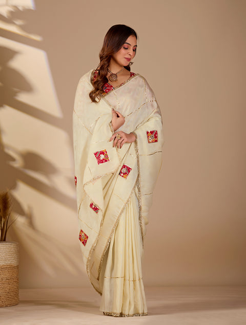 KcPc Royal Look Tissue Silk Saree with Gota Patti Work  GAN