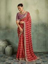 KcPc Royal Bandhani Style Georgette Saree for Celebrations BAL