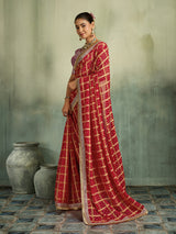 KcPc Royal Bandhani Style Georgette Saree for Celebrations BAL