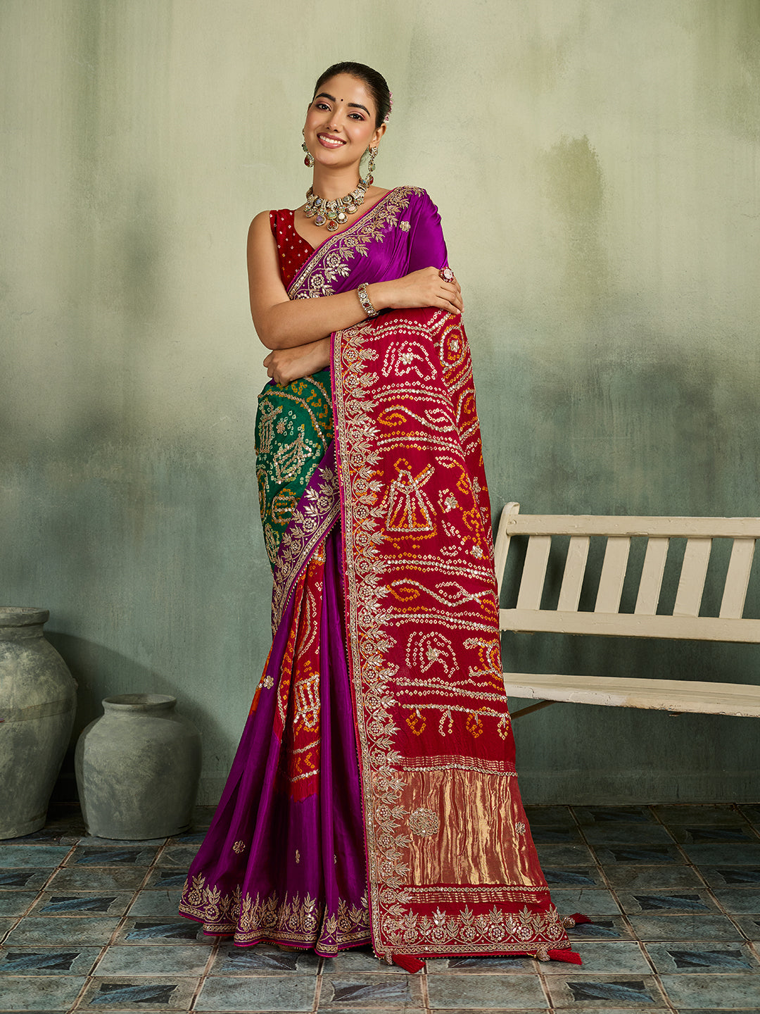 KcPcRoyal Gaji Silk Saree with Gota Patti WorkAMT