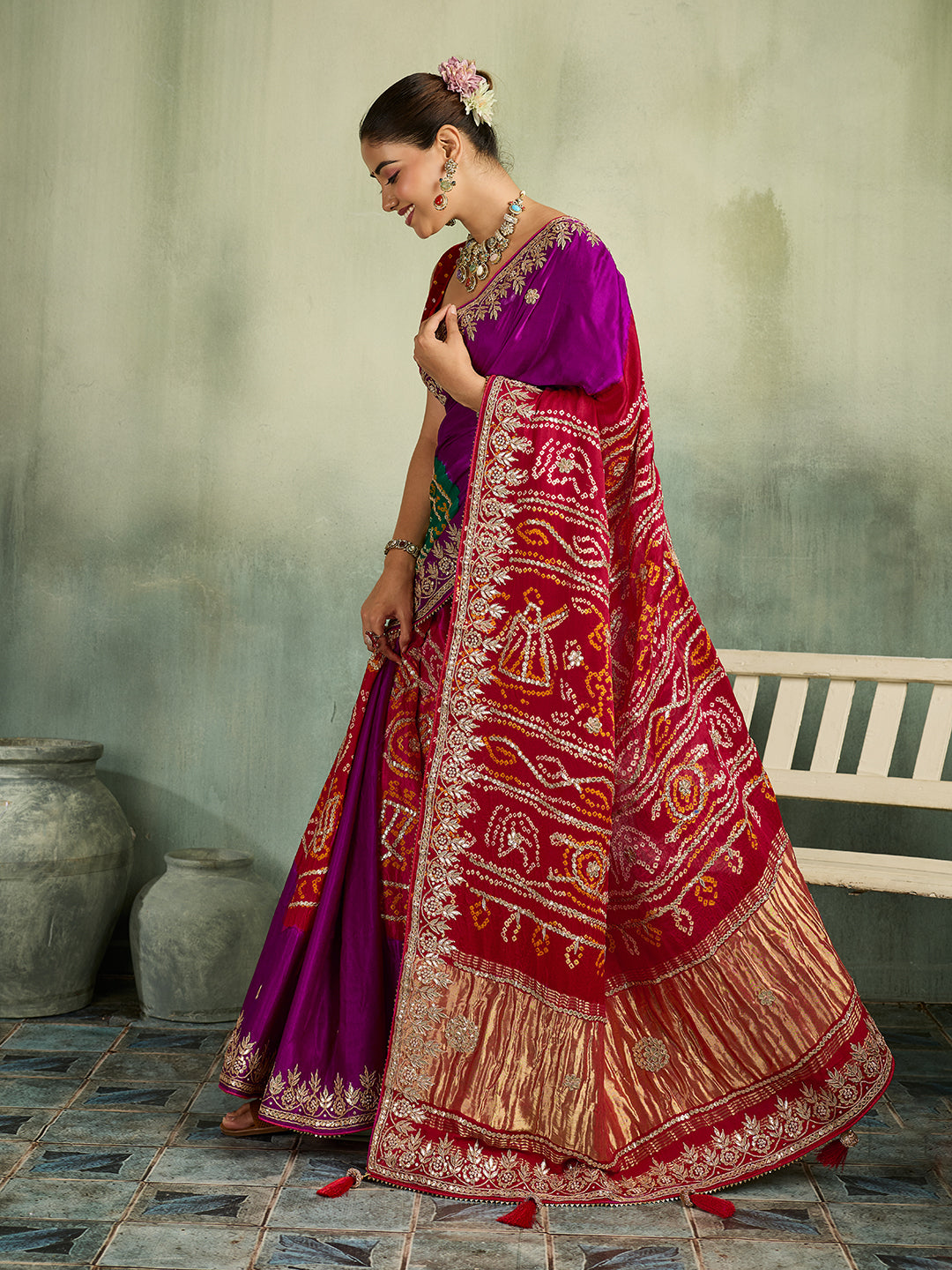 KcPcRoyal Gaji Silk Saree with Gota Patti WorkAMT