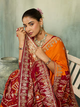 KcPc Premium Gaji Silk Bandhani Saree with Gota Patti WorkAMT