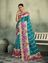 KcPc Premium Tissue Silk Floral Print Saree for Festive & Traditional WearVJT