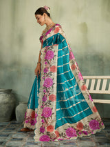 KcPc Premium Tissue Silk Floral Print Saree for Festive & Traditional WearVJT