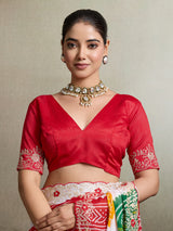 By Bandhani Saree With Traditional wear 