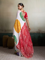 By Bandhani Saree With Traditional wear 