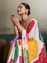 By Bandhani Saree With Traditional wear 