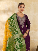 KcPc New Latest Jacquard Silk Bandhani Dupatta with Handmade Work