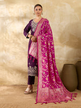 KcPc Festive Special Dola Silk Dupatta with Zari Weaving SACR