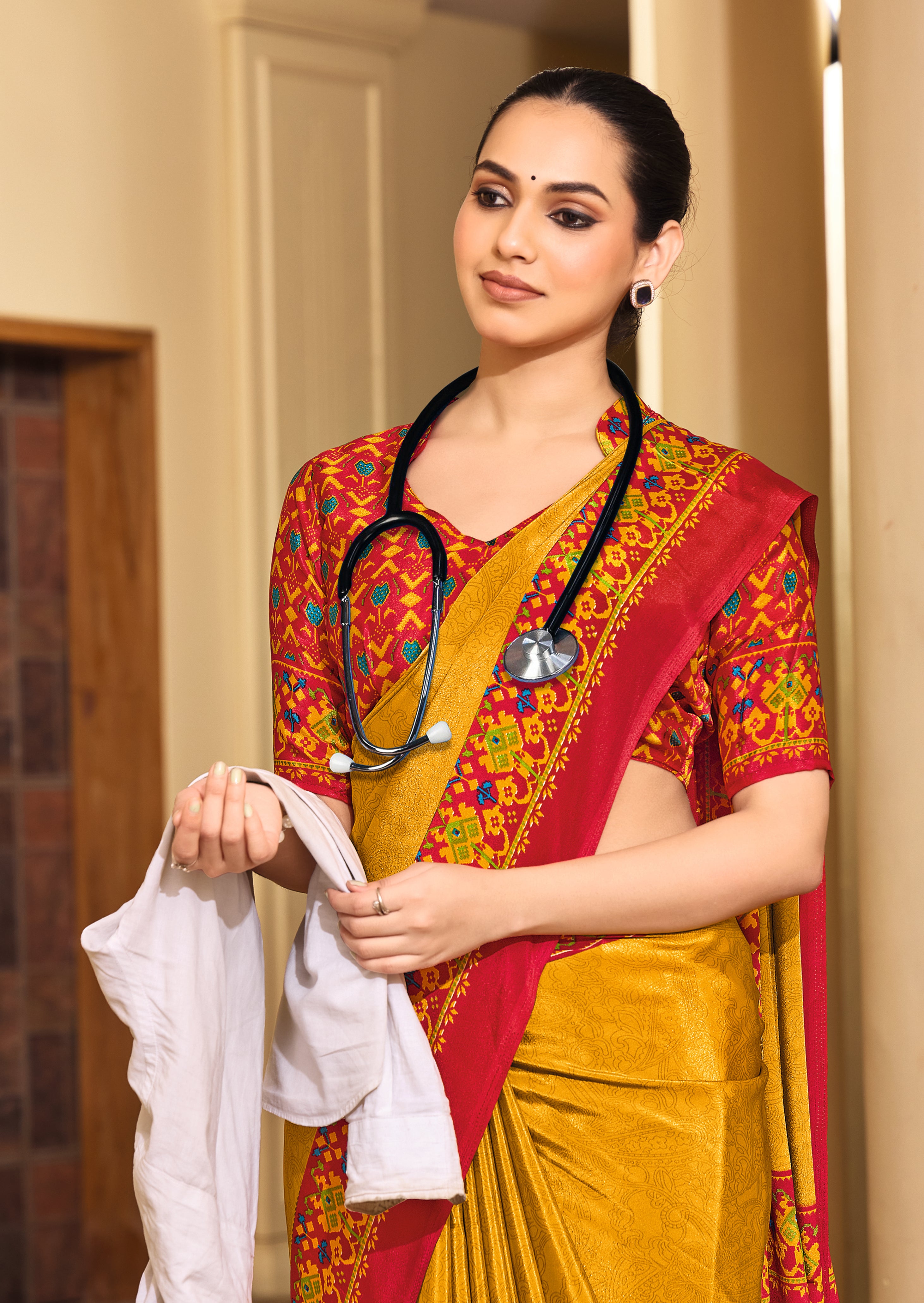 Silk Fabric UniformOfficial Wear saree under 1500