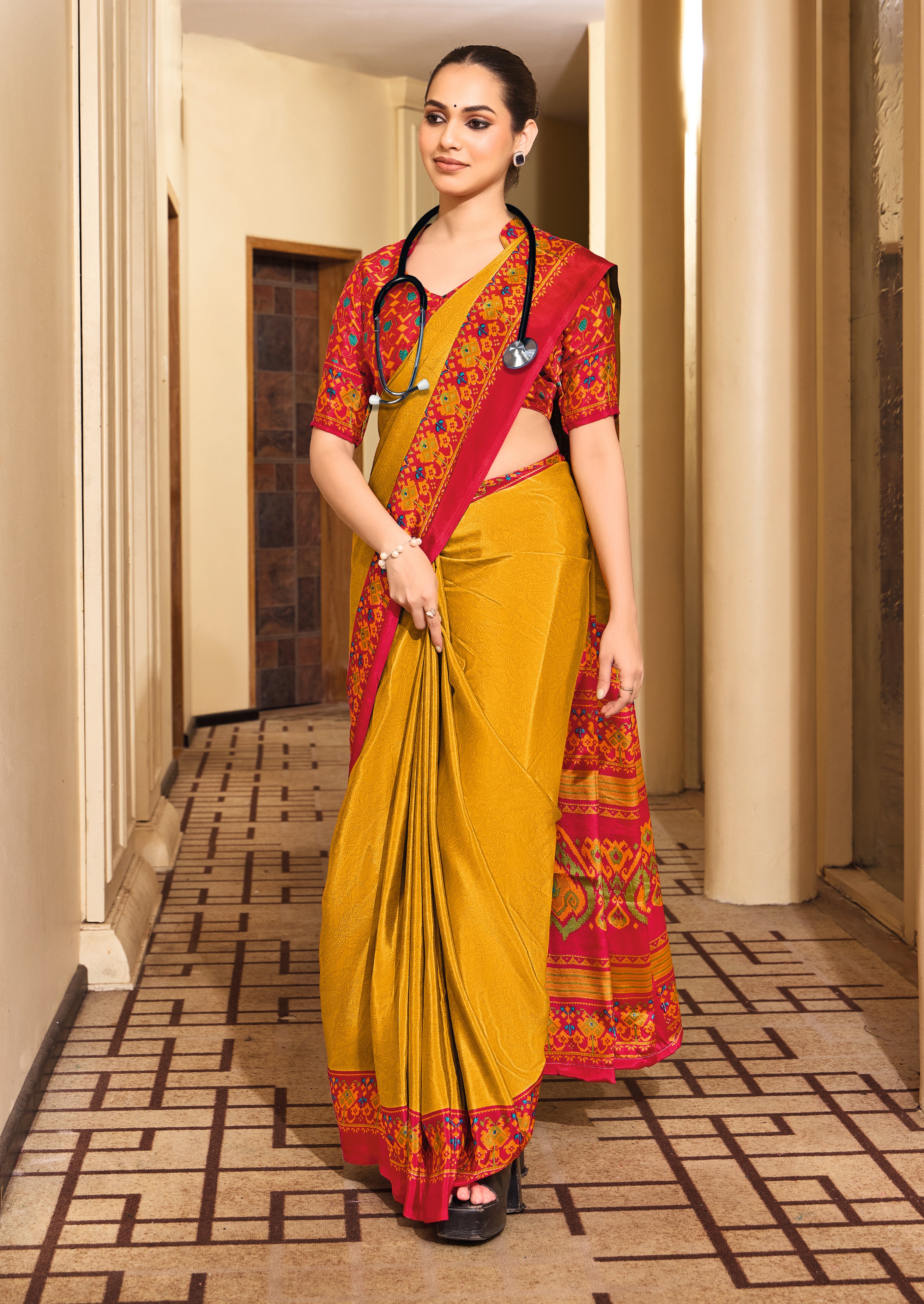 Silk Fabric UniformOfficial Wear saree under 1500