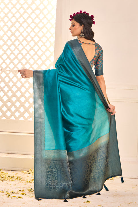 KcPc New Tissue silk Banarasi Style Party wear saree SRD