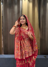 By Elegant Meenakari Style Pure Georgette Saree with Cutdana Handwork