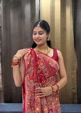 KcPc New Elegant Meenakari Style Pure Georgette Saree with Cutdana Handwork DHB