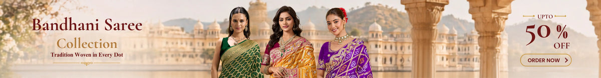 Buy Bandhani Sarees Online | Rajasthani Tie-Dye - UP TO 50% Off