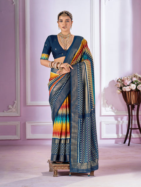 KCPC New Launch Pashmina Cotton Silk printed Stylish Saree SRD