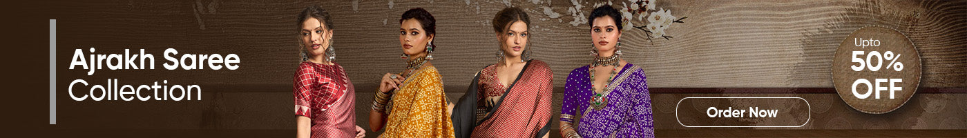 Buy Ajrakh Saree Online Upto 50% Off | KCPC