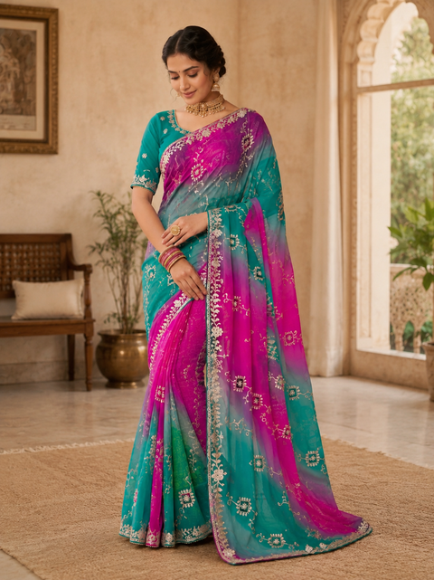 KcPc New Royal Festive Wear Saree with Stunning Embroidery Work Detailing