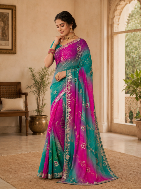 KcPc New Royal Festive Wear Saree with Stunning Embroidery Work Detailing