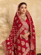 Buy Georgotte Bandhani Style Saree KcPc 