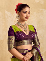 BuyViscos Silk Bandhani Saree With Zari Border under 2000