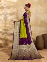 BuyViscos Silk Bandhani Saree With Zari Border under 2000