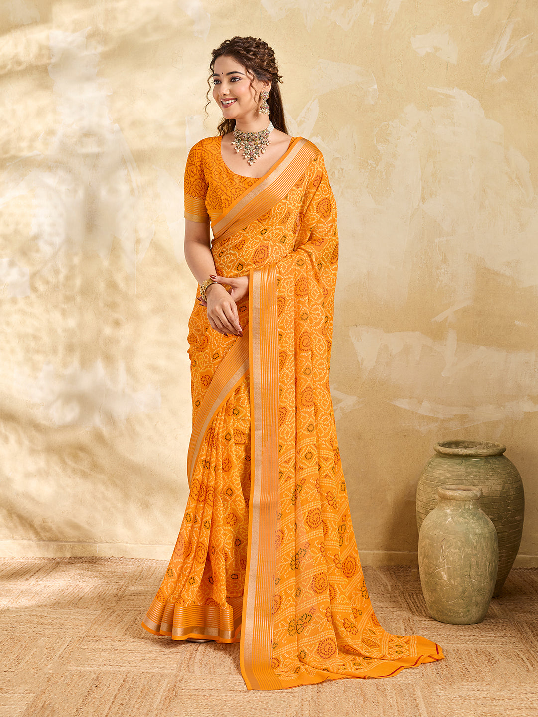 Buy Bandhani Style Saree KcPc 