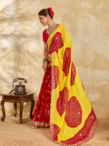 Buy Bandhani Style Saree with Pittan Work KcPc image 4