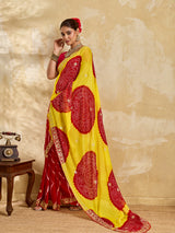 Buy Bandhani Style Saree with Pittan Work KcPc image 2