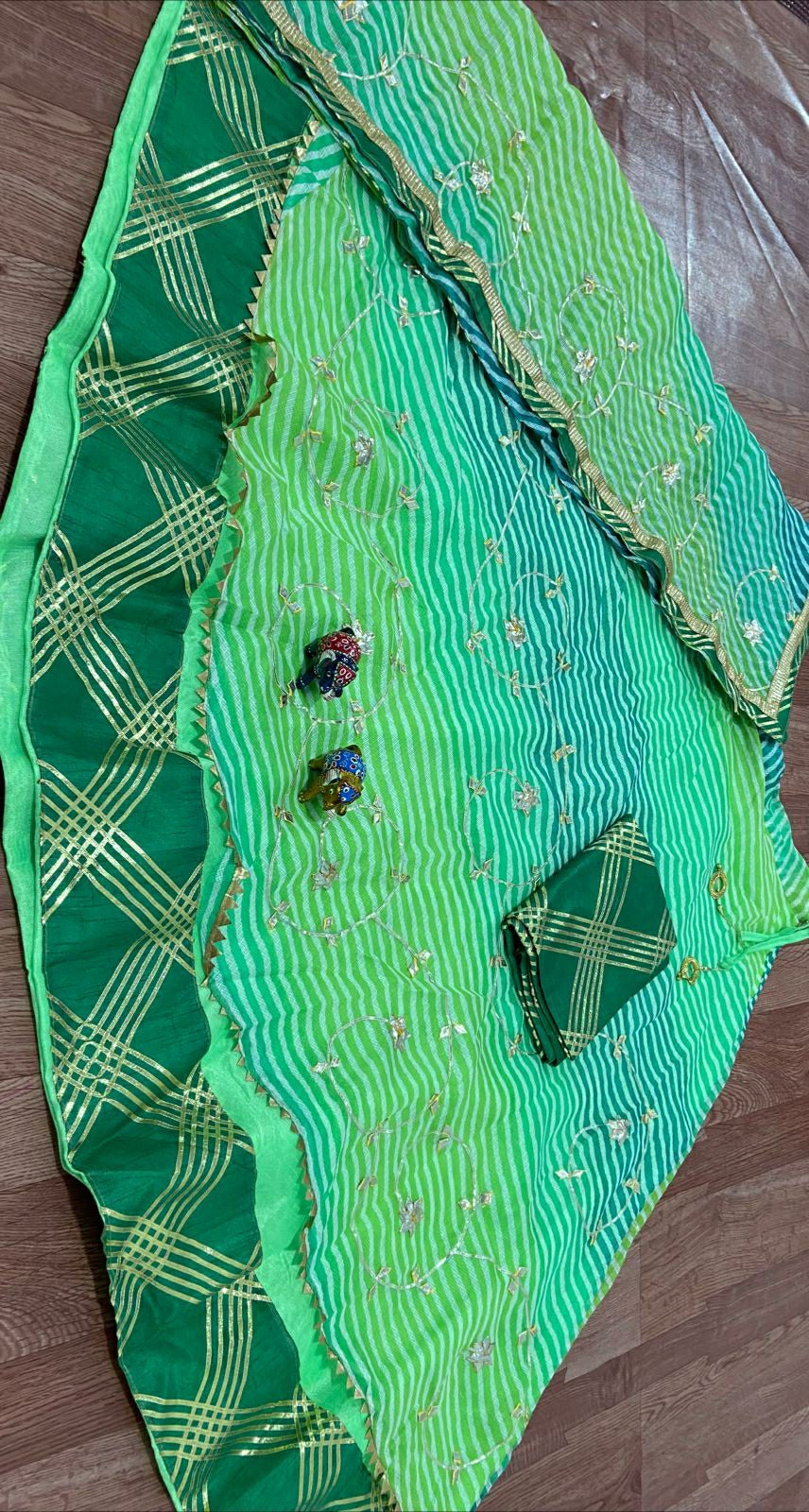 By Jaipuri Special LehengaWith Kota Doria Gotapatti Work 