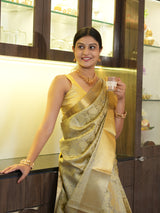 Banarasi Handloom style saree in golden colour 