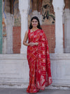 Buy Traditional Banarasi Style Saree With Elegant White Cutdana Work Kcpc image 1
