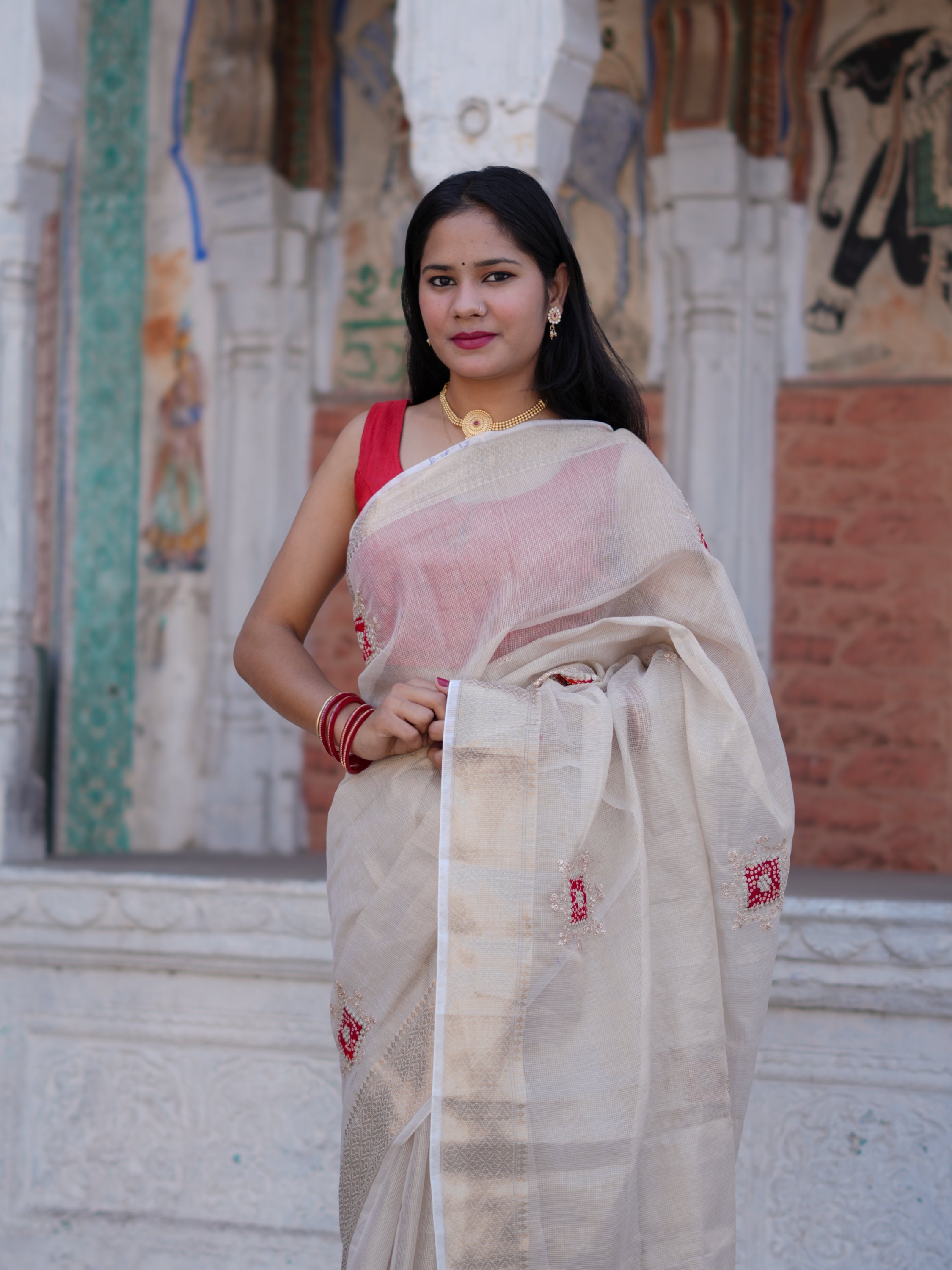 Buy New Traditional Banarasi Saree With Festive Wear Kcpc image 4
