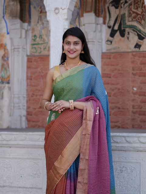 Buy Banarasi Organza Saree With Festive Wear Kcpc image 3