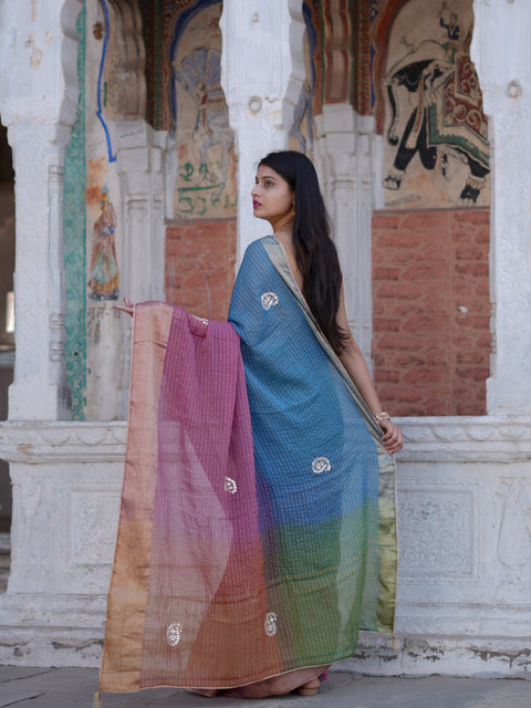 Buy Banarasi Organza Saree With Festive Wear Kcpc image 6