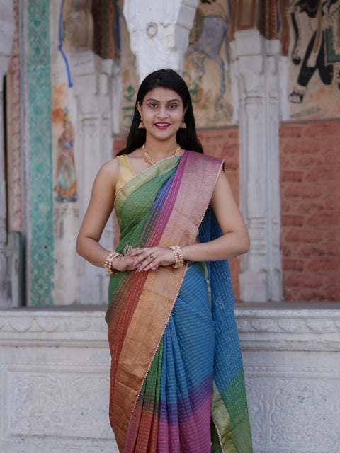 Buy Banarasi Organza Saree With Festive Wear Kcpc image 4