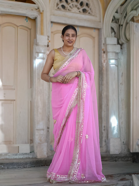 Buy Pure Georgette Festive Saree with Traditional Wear Kcpc 