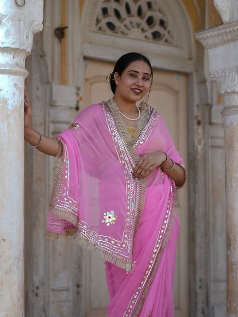 Buy Pure Georgette Festive Saree with Traditional Wear Kcpc 