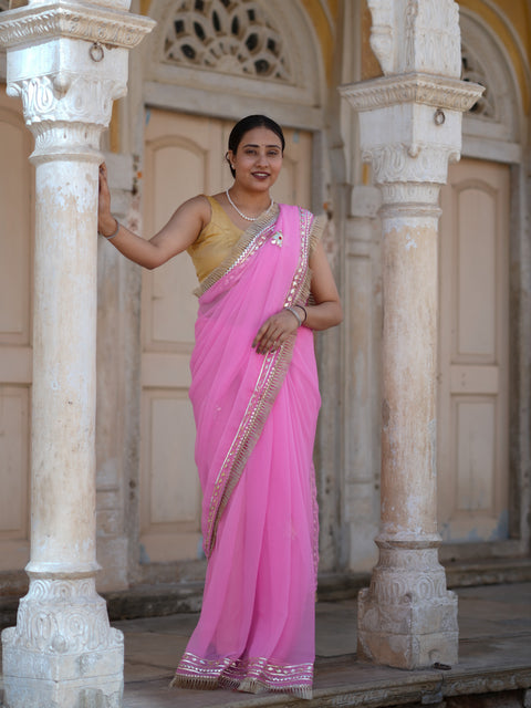 Buy Pure Georgette Festive Saree with Traditional Wear Kcpc 