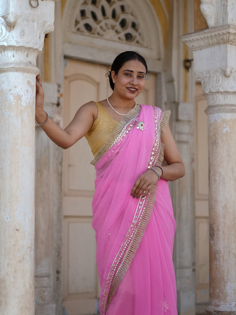 Buy Pure Georgette Festive Saree with Traditional Wear Kcpc 