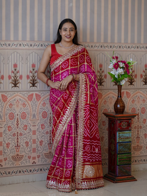 Buy Graceful Saree with Gotapatti Detailing KcPc