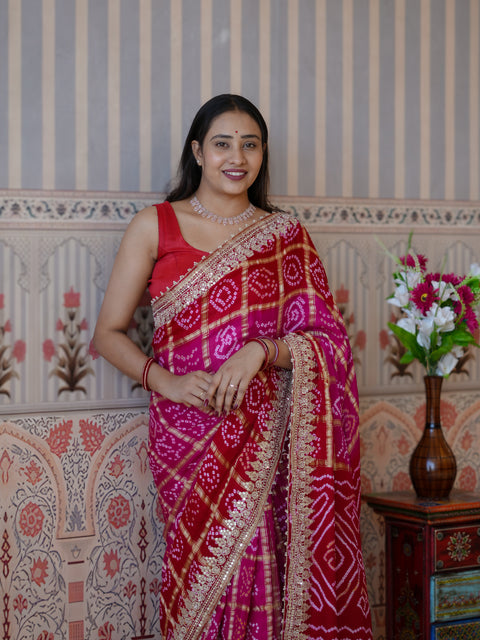Buy Graceful Saree with Gotapatti Detailing KcPc