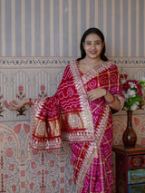 Buy Graceful Saree with Gotapatti Detailing KcPc